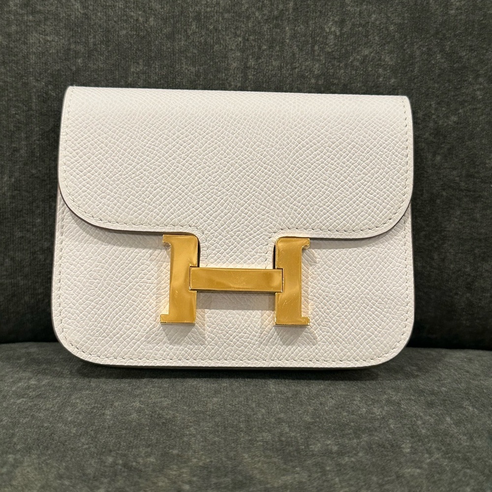 SOLD: Hermes Constance Slim Wallet / Belt Bag in Gris Pale with GHW